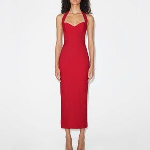 khy halter dress Ruby Red Fitted Stretch MaterialText: 80% Viscose; 20% Polyester